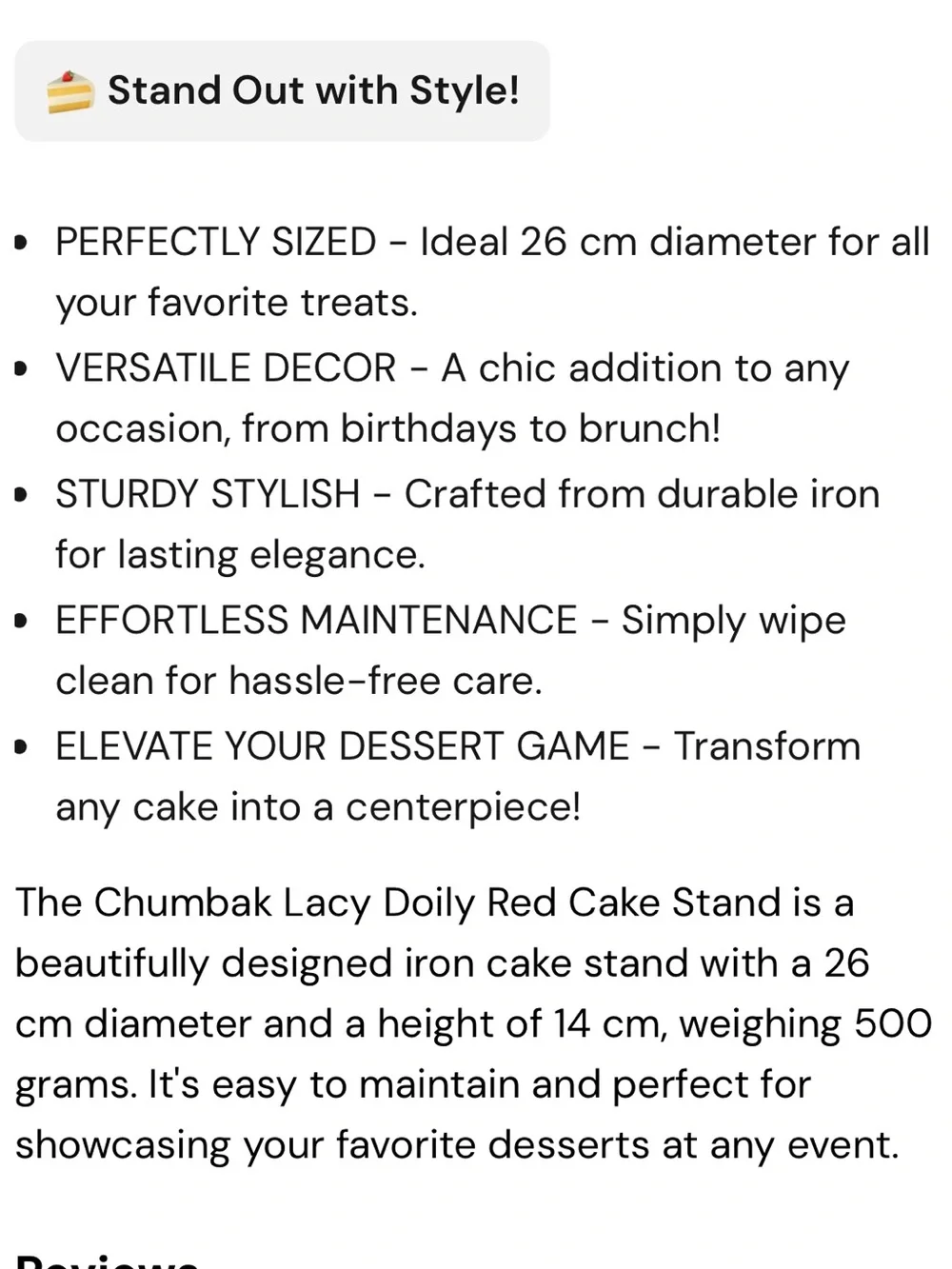 Chumbak Lacy Doily Red Metal Cake Stand